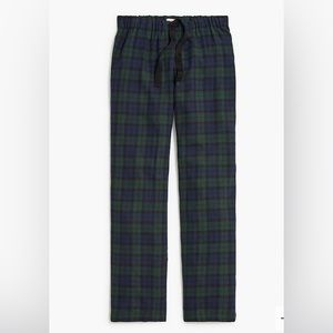 J.Crew Yarn-Dyed Flannel Pajama Pant Blackwatch Plaid 100% Cotton L. Navy green